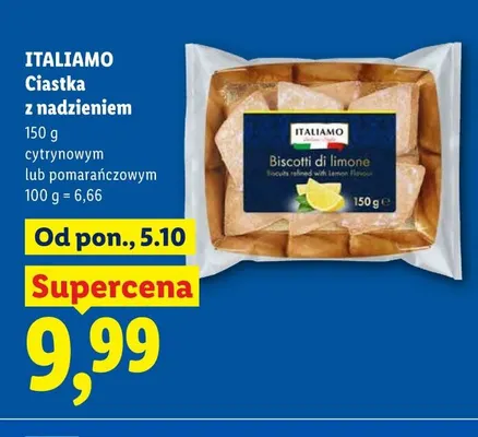 Ciastka z nadzieniem cytrynowym Italiamo promocja w Lidl