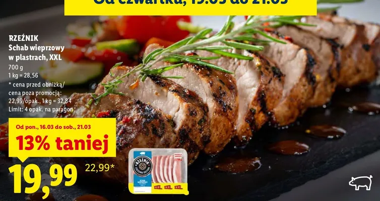 Schab wieprzowy w plastrach, XXL promocja w Lidl