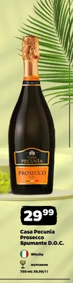 Wino musujące Casa Pecunia Prosecco Spumante D.O.C. promocja w Netto