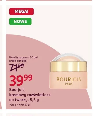Kremowy rozświetlacz do twarzy Bourjois promocja w Rossmann