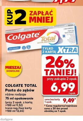 Pasta do zębów Colgate Total Active Prevention promocja w Kaufland