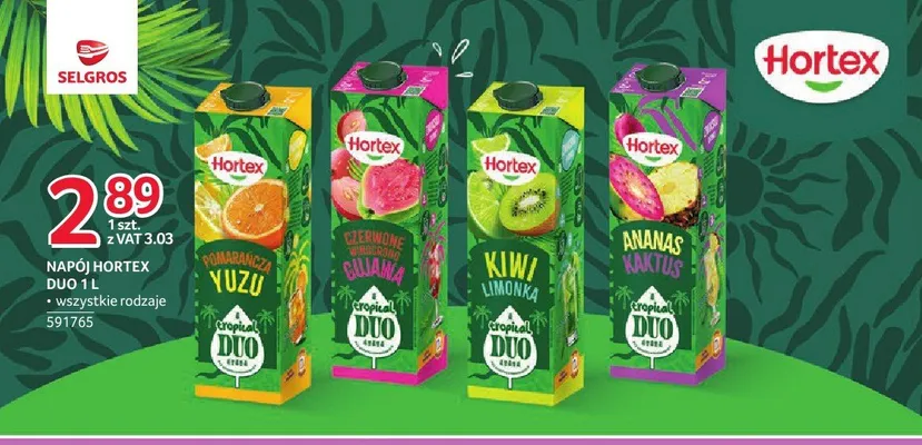 Napój Hortex Tropical Duo Pomarańcza Yuzu promocja w Selgros