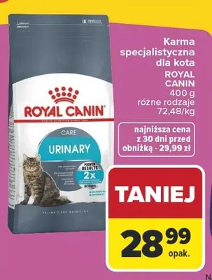 Karma dla kota Royal Canin Urinary 400 g różne rodzaje promocja w Carrefour Market