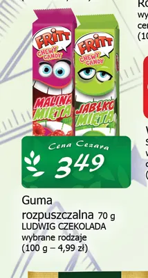 Guma rozpuszczalna Fritt Ludwig Czekolada promocja w CEZAR Delikatesy