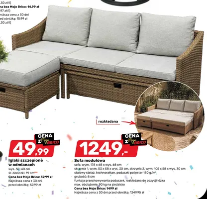 Sofa modułowa technorattan promocja w Bricomarche