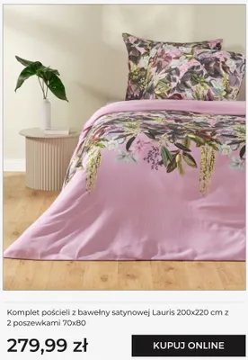 Komplet pościeli z bawełny satynowej Lauris 200x220 cm z 2 poszewkami 70x80 promocja w home&you