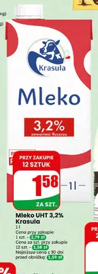 Mleko UHT Krasula 3,2% promocja w Dino