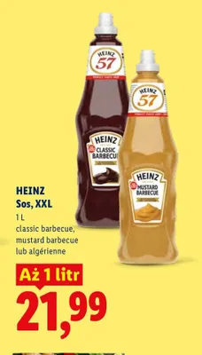 Sos XXL mustard barbecue Heinz promocja w Lidl
