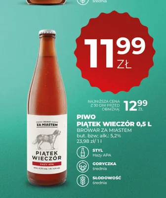 Piwo Piątek Wieczór Browar Za Miastem promocja w Duży Ben