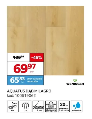 Panele winylowe Aquatus Dąb Milagro Weninger promocja w Komfort