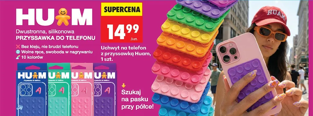 Dwustronna, silikonowa przyssawka do telefonu promocja w Biedronka
