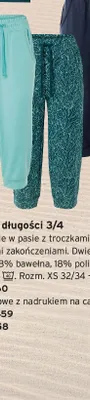 Spodnie dresowe o długości 3/4 Tchibo ciemnozielono-turkusowe z nadrukiem na całej powierzchni promocja w Tchibo