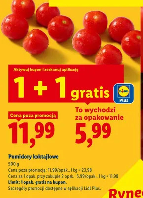 Pomidory koktajlowe promocja w Lidl