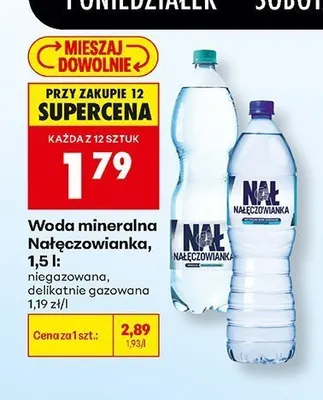 Woda mineralna delikatnie gazowana Nałęczowianka promocja w Biedronka