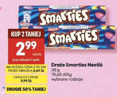 Drażetki Smarties promocja w Delikatesy Centrum