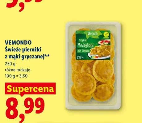Świeże pierożki z mąki gryczanej VEMONDO promocja w Lidl