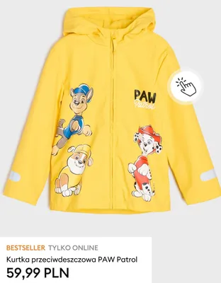 Kurtka przeciwdeszczowa PAW Patrol promocja w Sinsay