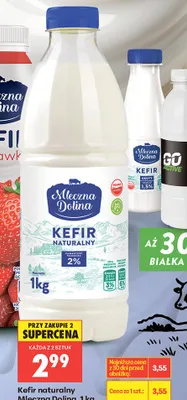 Kefir naturalny Mleczna Dolina 2% promocja w Biedronka