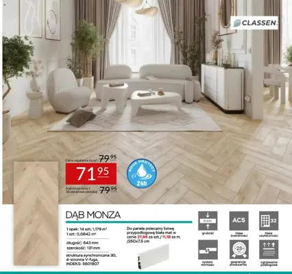 Listwa przypodłogowa Classen biała mat promocja w Abra Meble