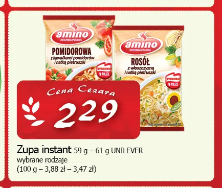 Zupa instant pomidorowa Amino promocja w CEZAR Delikatesy