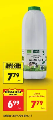 Mleko 3,9% Go Bio promocja w Biedronka