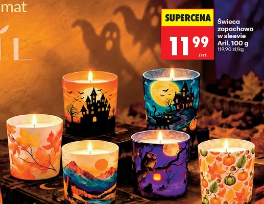 Świeca zapachowa w sleevie Aril promocja w Biedronka