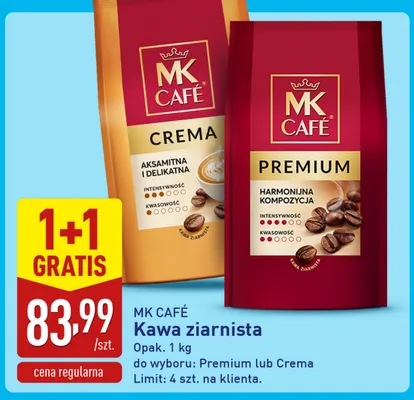 Kawa ziarnista MK Café Crema promocja w Aldi