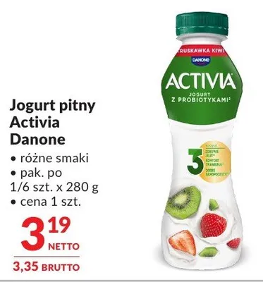 Jogurt pitny Activia Danone promocja w Makro