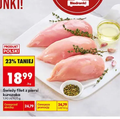 Świeży filet z piersi kurczaka promocja w Biedronka