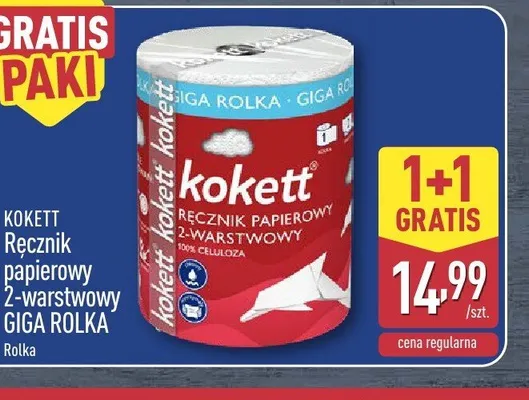 Ręcznik papierowy 2-warstwowy Kokett Giga Rolka promocja w Aldi