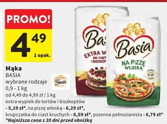 Mąka Basia extra wypiek do tortów i biszkoptów promocja w Intermarche