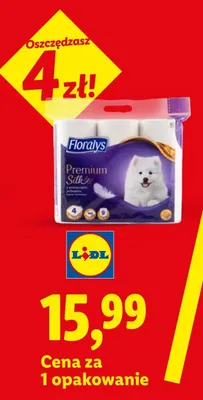 Papier toaletowy 4-warstwowy Floralys Premium Silk promocja w Lidl