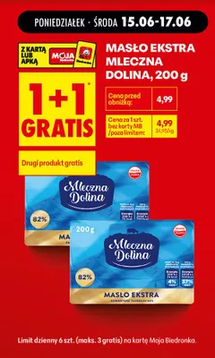 Masło Ekstra Mleczna Dolina promocja w Biedronka