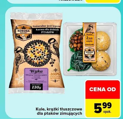Krążki tłuszczowe dla ptaków zimujących Korona Natury promocja w Carrefour