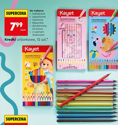 Kredki ołówkowe klasyczne Kayet 12-pak promocja w Biedronka