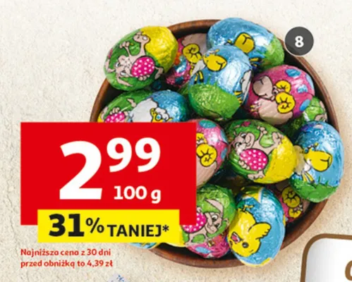 Jajka wielkanocne Milano luzem lub w opakowaniu promocja w Auchan