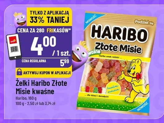 Żelki Haribo Złote Misie kwaśne promocja w POLOmarket