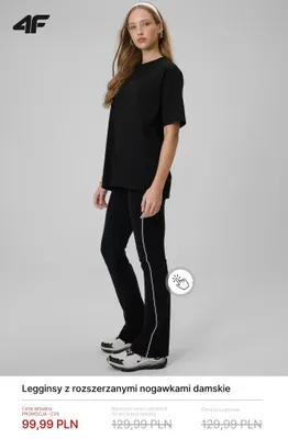 Legginsy z rozszerzanymi nogawkami damskie 4F promocja w 4F