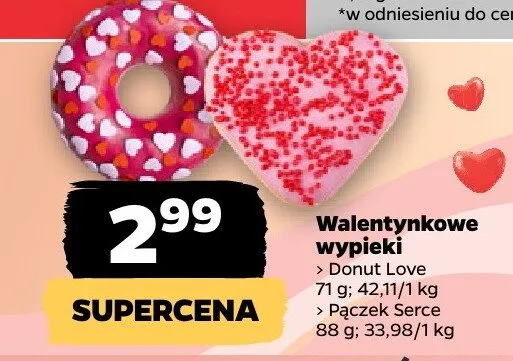 Walentynkowe wypicki: Donut Love, Donut Extreme, Pączek Serce promocja w Netto