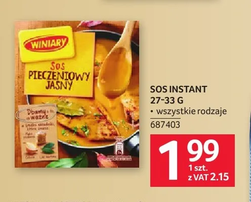 Sos instant Winiary promocja w Selgros