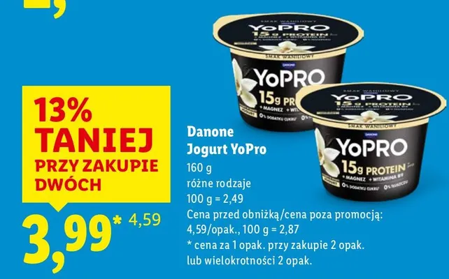 Jogurt YoPro Danone promocja w Lidl