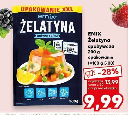 Żelatyna spożywcza Emix promocja w Kaufland
