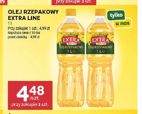 Olej rzepakowy Extra Line promocja w Stokrotka