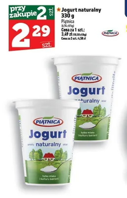 Jogurt naturalny Piątnica promocja w TOPAZ