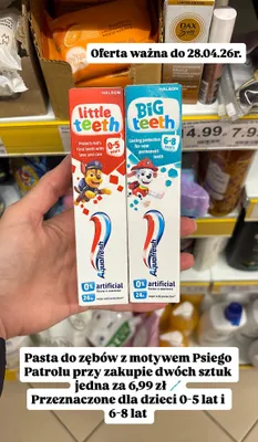 Pasta do zębów Little Teeth 0-5 lat promocja w Dino