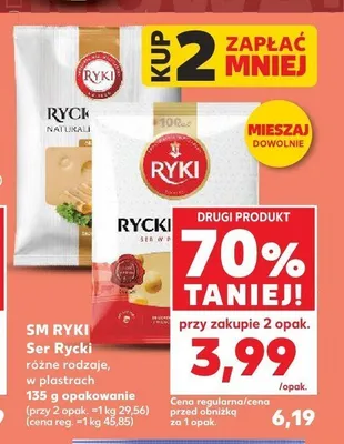 Ser Rycki Edam w plastrach 135 g promocja w Kaufland