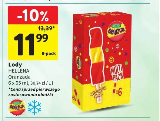 Lody Hellena Oranżada 6-pak promocja w Intermarche