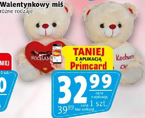 Walentynkowy miś różne rodzaje promocja w Prim Market