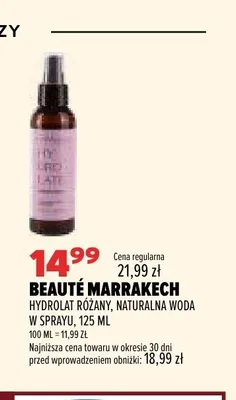 Hydrolat różany naturalna woda w sprayu Beauté Marrakech promocja w Drogerie Natura