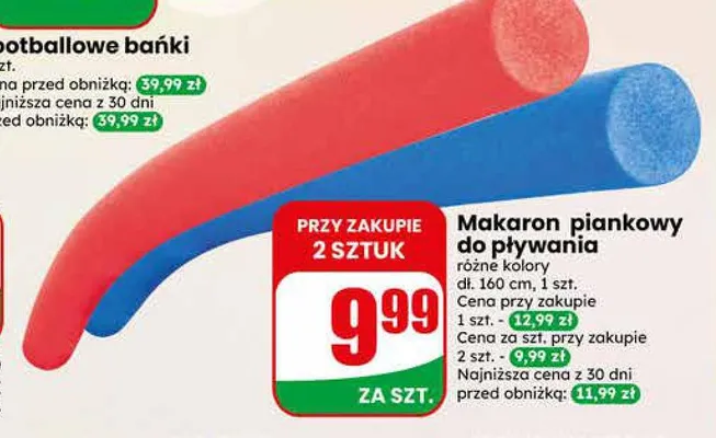 Makaron piankowy do pływania promocja w Dino